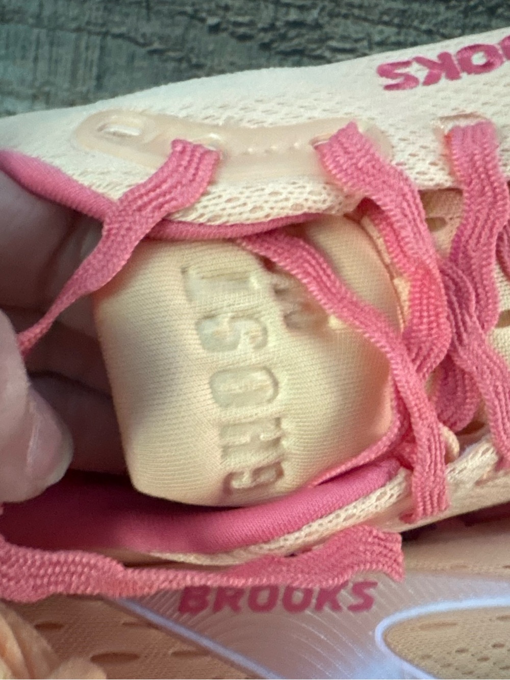 Brooks Ghost Max Women's Running Shoes - Peach & Hot Pink Accents - Picture 7 of 9